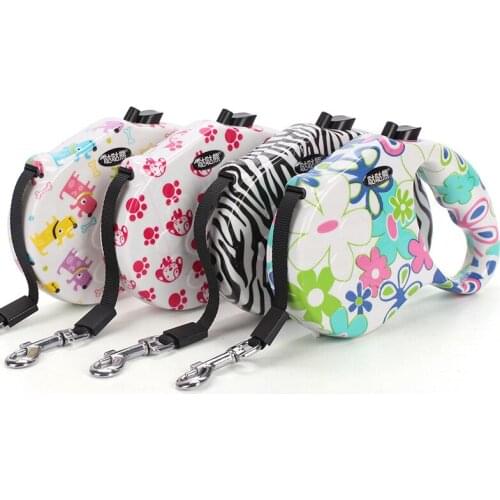 5M Retractable Dog Leash Nylon Rope Pulling Dog Lead Extending Traction Rope Walking Leashes Adjustable Dog Harness