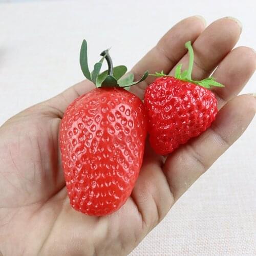High Simulation Fruit Plastic Fake Strawberry Photo Props Fruit Home Artificial Varietal Cream Strawberry Fruit Shop Model Dec