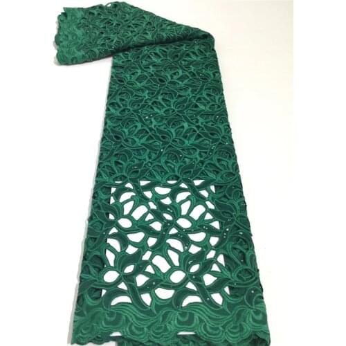 High-quality solid color flower laser hollow embroidery, African lace fabric, suitable for ladies' fashionable party dresses