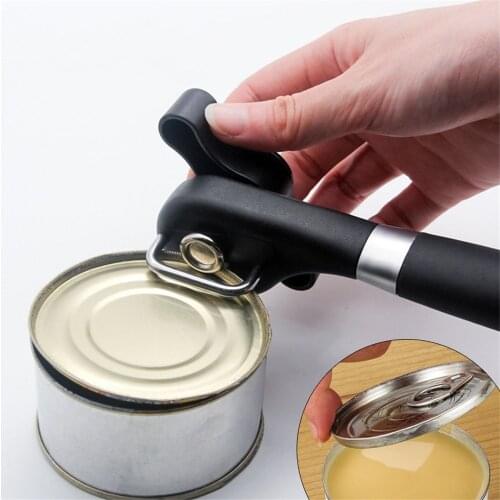 High Quality Stainless Steel Can Opener Safe Kitchen Accessories Tools Ergonomic Manual Side Cut Cans Opener