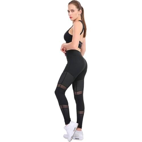 SALSPOR Patchwork Meshs Casual Fitness Leggings Women Breathable Ankle Leggins Female Stitching Hollow Slim Fitness Legging