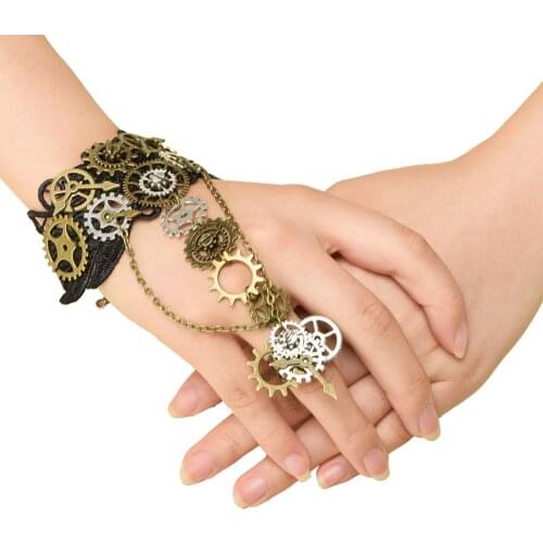 Steampunk Bracelets Womens Vintage Gear Girls Bracelet Jewelry Accessories Lace Handwear