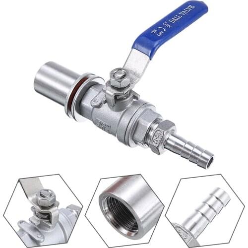1/2" Threads Stainless Steel Ball Valve Homebrew Weldless Ball Valve For DIY Wine Beer Brewing Kettle Tool Compact New