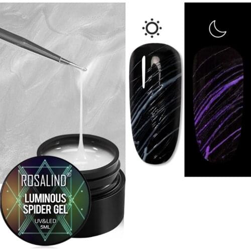 1Bottles Liminous Spider Gel Wire Drawing UV Gel Nail Polish Fluorescent Effect R3MF
