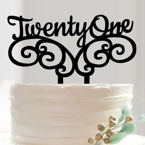100pcs/lot Creative Twenty one design wedding cake inserted card Wedding Cake Topper Party Cake Decorations