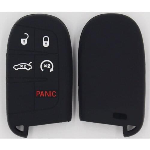 2PC Fit For Jeep Cherokee Renegade Dodge Journey Dart Durango Charger Chrysler Fiat Freemont Remote Fob Case Silicone Key Cover