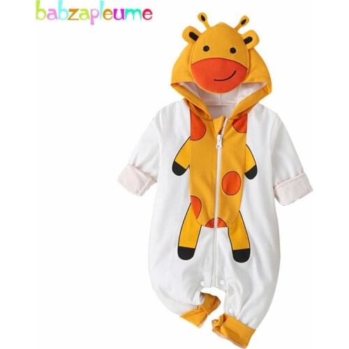 2020 Spring Clothes Toddler Rompers Cartoon Cute Long Sleeve Cotton Hooded Infant Boys Girls Jumpsuit Newborn Clothing BC1277-1