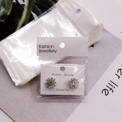 2021 New Arrived Transparent Self Adhesive Sealing Packaging Gift Bag 100pcs Dangle Poly Bag Double Layer Opp Plastic Bags