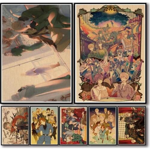 39 Designs Anime Hetalia Kraftpaper Poster Artwork Homedecal Fancy Wall Sticker for Coffee House Bar