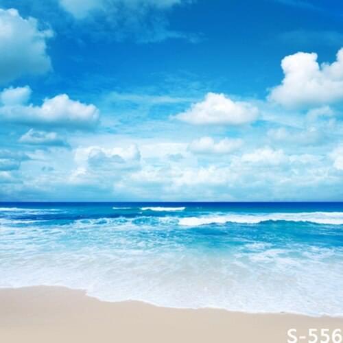 3D Sky Blue White Cloud With Sea Wedding Vinyl Backdrops for Photography 200*300cm Photo Background for Photo Studio Fotografia