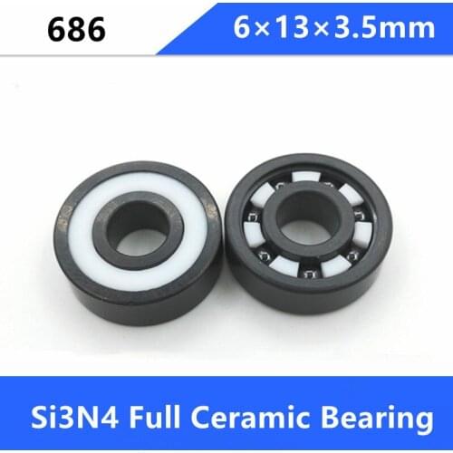4pcs 686 Full SI3N4 ceramic bearing 6*13*3.5mm full Ceramic bearings pulley 6×13×3.5mm