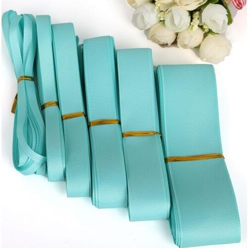 5 Yards 7/10/15/20/25/38mm Light Blue Grosgrain Ribbons Packing Material DIY Crafts Decor Wedding Party Decoration Gift Wrapping