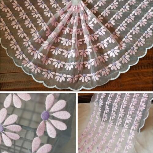 6meters Pink Purple Flower Lace Trim Skirt Hem Underwear Sewing Craft DIY Apparel Fabrics Cosplay Material Accessories 36cm
