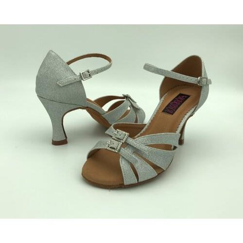 7.5cm heel Sexy Elegant Latin Dance Shoes For women Salsa shoes pratice shoes comfortable shoes 6214SG low heel available