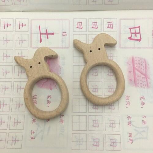 Free shipping! 5pcs/lot Rabbit natural nursing wood Teether for baby
