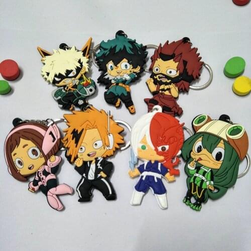 1PCS 8CM My Hero Academia Anime Key Chain PVC Figure Keyring Kid Toy Keychain Keyholder Birthday Gift NEW Trinkets