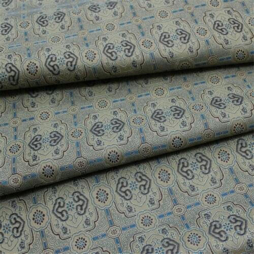 CF1083 Grey Chinese Silk Jacquard Brocade Fabric Chinoiserie Clothing Sofa Decoration Cloth Curtain Pillow Case Fabric