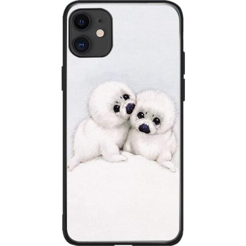 Phone cover cases for iphone 6 6S 7 8 Plus X Xs XR 11 12 MINI Pro Max 5 5S SE 2020 Soft Silicone TPU Baby Seals Coque