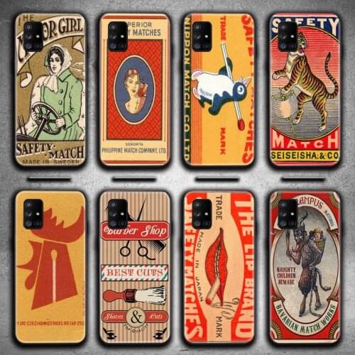 Retro matchbox art Phone Case For Samsung Galaxy A21S A01 A11 A31 A81 A10 A20E A30 A40 A50 A70 A80 A71 A51