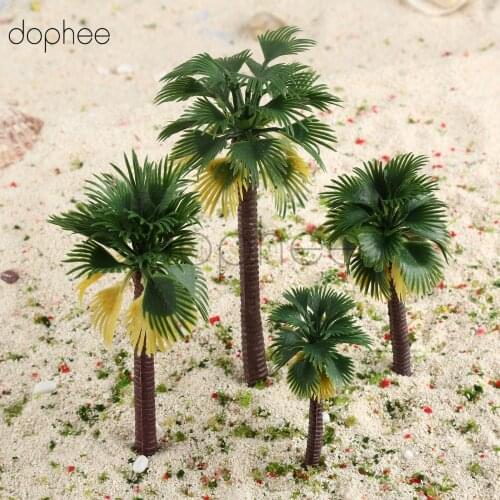 Dophee 12pcs Model Trees Layout Model Train Palm Trees Rain Forest Scale 1:65-1:150 mixed colors