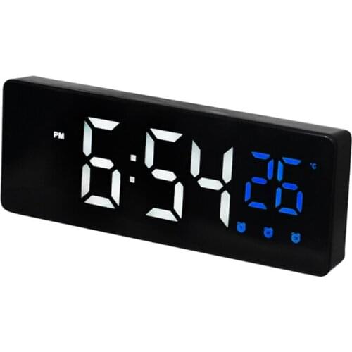 Electronic Silent Alarm Clock LED Smart Desktop Alarm Timer Digital Display