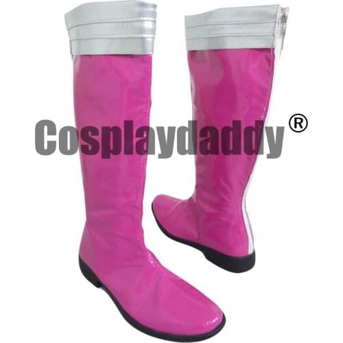 Kaizoku Sentai Gokaiger Gokai Pink Cosplay Boots S008