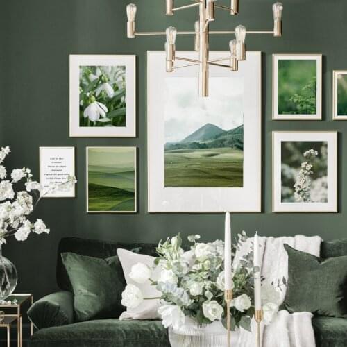 Natural Mountain Grass Flower Plant Quotes Wall Art print Canvas Painting Nordic Poster Wall Pictures For Living Room Decoration