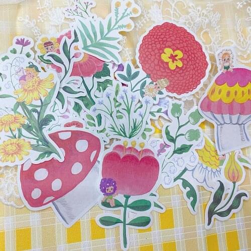 Kawaii Flower Fairy Girls Mushrooms Hand Writing Memo Pad DIY Scrapbooking Plan Pad Bullet Journal Note Paper
