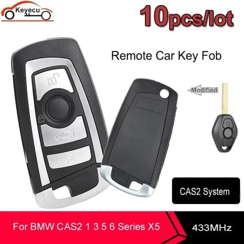 KEYECU 10Pcs Modified Folding Remote Key Fob PCF7946 Chip HU92 Blade for BMW CAS2 System E46 E39 E60 E38 E83 E53 E36 E85 E52