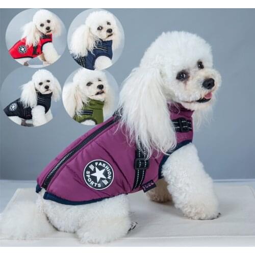 Pet Dog Jacket Winter Warm Dog Clothes for Labrador Waterproof Big Dog Coat Chihuahua French Bulldog Outfits for Small Dog