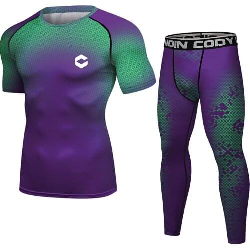 Men Compression Tracksuit Tight Set Running Sport Quick dry Sportswear Male Gym Fitness Training MMA Men Jogging Sportion Set