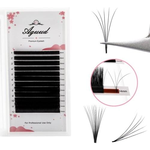 AGUUD C CC D DD Curl Rapid Volume Fans Lashes Self Fanning Lash Extensions Blooming Eyelashes 0.03 0.05 0.07mm Easy Fan Lashes
