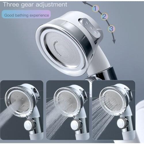 Third Gear Pressurized Shower Head 360 Degrees Rotating High-Pressure Showerhead Bathroom Accessories Pressure Spray Nozzle