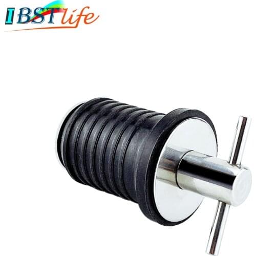 Stainless steel 304 Handle Rubber Drain Plug T-Handle TWIST-IN Hull Livewell bilge transom seawall marine boat Yacht accessories