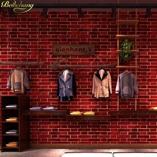Beibehang Retro nostalgic 3D stereo simulation brick wallpapers for living room vinyl wall paper roll wallpapers for living room