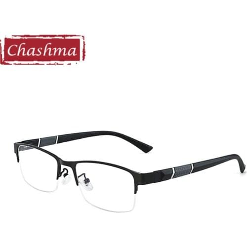 Chashma Brand Alloy Optical Glasses Frame Men Half Rim Clear Lens Eye Glasses Frames Small Size Eyeglasses oculos de grau 135 mm