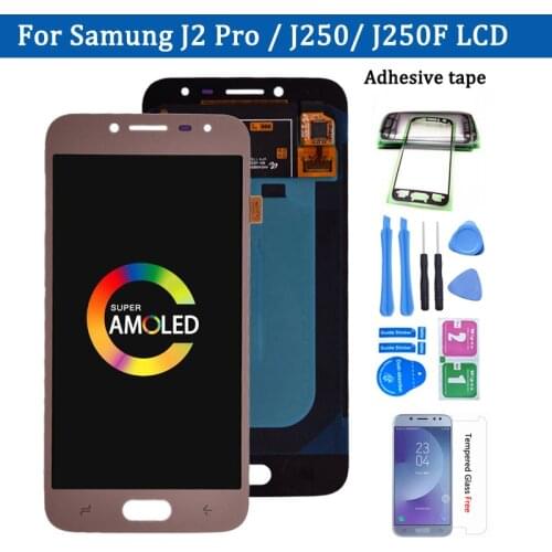 Original Super Amoled For Samsung Galaxy J2 pro 2018 J250 J250F LCD Display and touch screen digitizer assembly free shipping