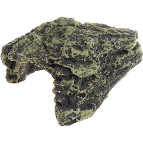 Reptile Cave Turtle Bask Back Caves Platform Case Decoration Landscape Resin Lifelike Habitat Hide Rock for Lizard Snake Tortois