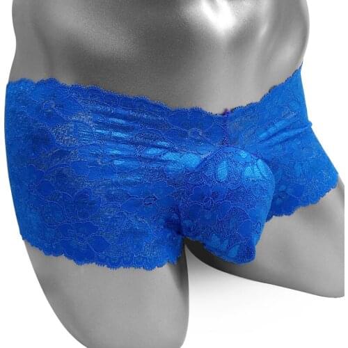 Floral Lace Sexy Sissy Pouch Panties Low Rise Porn Lingerie Mens Exotic Penis Gay
