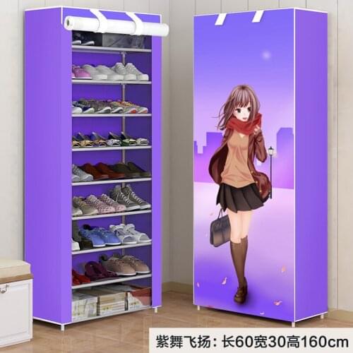 Non-Woven Wardrobe Simple Dustproof Cloth Art Wardrobe Cabinet Folding Assembly Storage Reinforced Hanging Clothes
