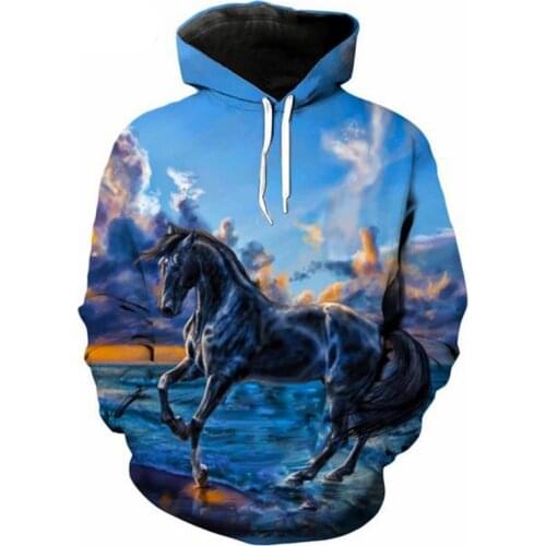 SOSHIRL 3D Horse Hoody Cool Mens sweatshirt Unisex Lucky Angel Horse Pullovers Top Male Casual Hoodie Plus Size 5XL Dropship