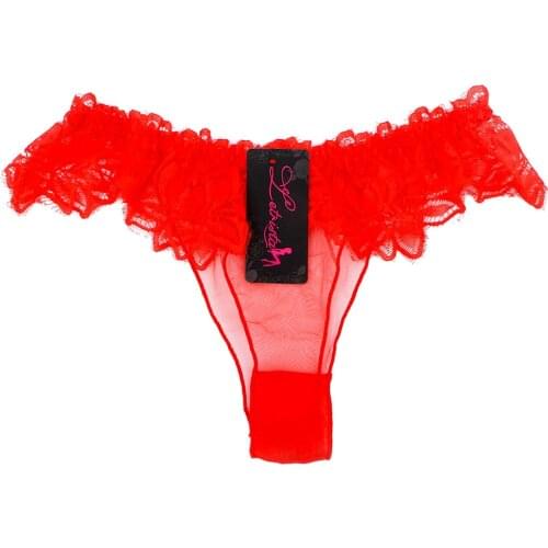 Fashion Women Embroidery Panties Perspective Lace G-String Lingerie Underwear Transparent Ultra-thin Sexy Thongs