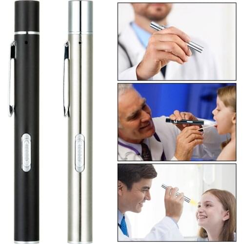 USB Rechargeable Stainless Steel 2 Modes LED Flashlight Clip Pen Mini Light Portable Lamp Inspection for dentist Camping Nursing