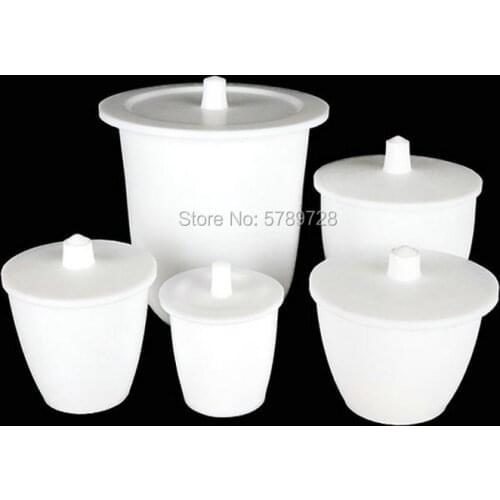 1pcs 20ml to 250ml PTFE vinyl crucible with cover common type / thicken type PTFE Laboratory crucible