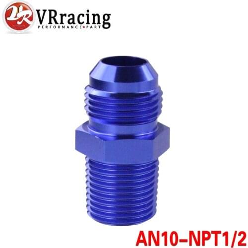 VR - (AN10-NPT1/2) AN10 to 1/2 NPT Straight Adapter Flare Fitting auto hose fitting Male VR-SL816-10-08-011