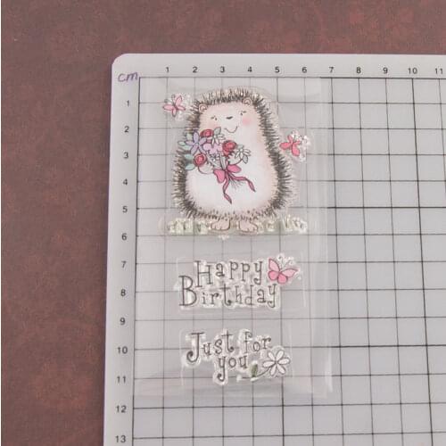 Reunion Hedgehog Scrapbooking Card Album Paper Craft Rubber Roller Transparent Silicon Clear Stamp