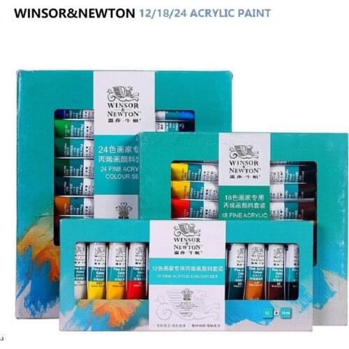 WINSOR&NEW 12/18/24 Colors 10ml Professional Acrylic Paints Drawing art supplies