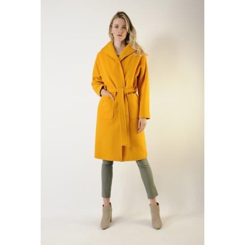 Women Winter Coats Long Jacket Cashmere Wool Collar Coat Kuruvaz Autumn Winter Fashion Clothing from Turkey