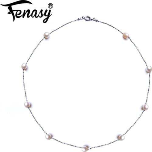 FENASY Natural Freshwater Pearl Necklaces For Women Handcrafted Baroque Long Necklace Wedding Jewelry Neck Accessories