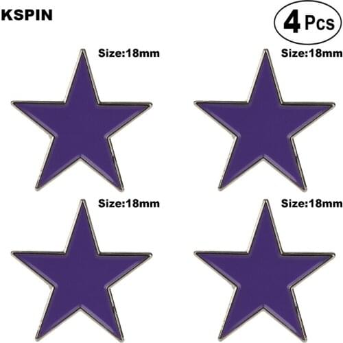 Purple Star Lapel Pin Badge Lapel Pin Flag badge Brooch Pins Badges 4pcs